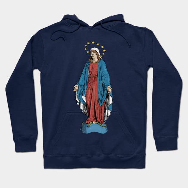 Blessed Virgin Mary Catholic Icon Hoodie by Beltschazar